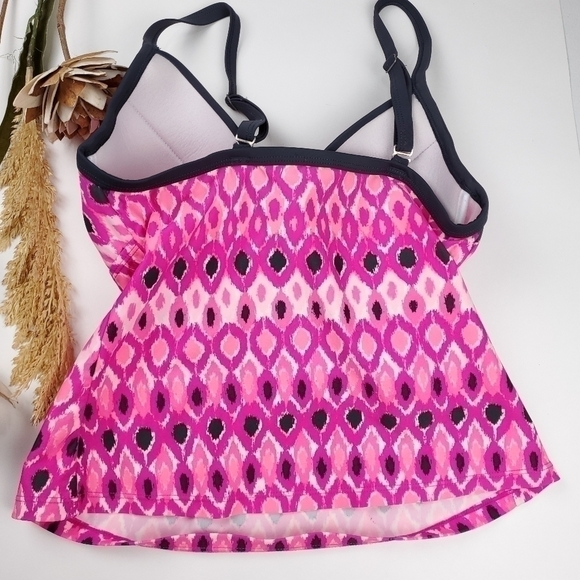 Free Country Pink Navy Bikini Top M (8-10) - Picture 3 of 7